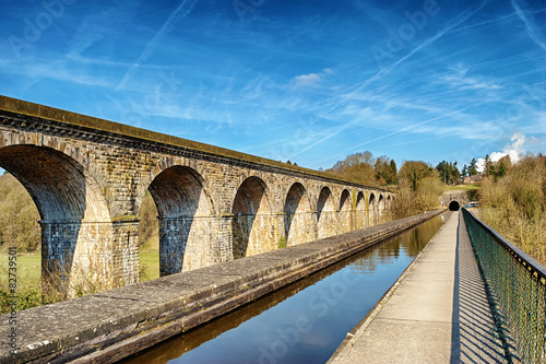 Photo Perspective view of Chirk viaduct and aquaduct.