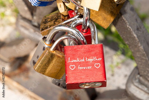 Canvas Print Locked together forever, Valentine Day, Ponte Milvio, Rome Italy