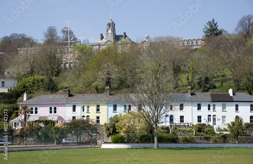 Britannia Royal Naval College and houses Dartmouth UK