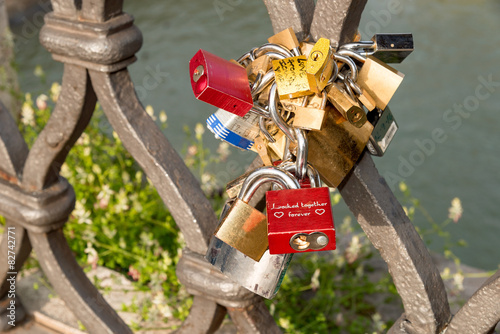 Photography Love Padlocks, Valentine Day, Ponte Milvio, Rome Italy