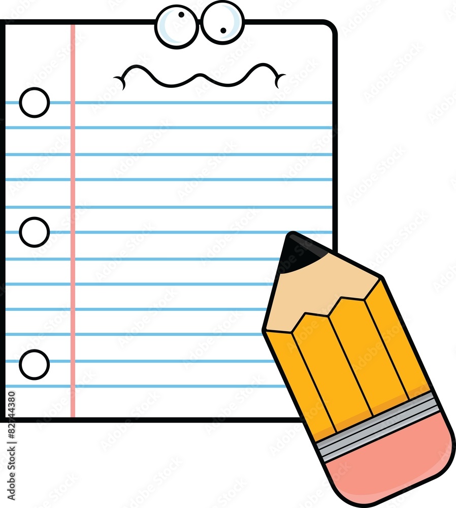 Cartoon Paper And Pencil Silly Stock Vector | Adobe Stock