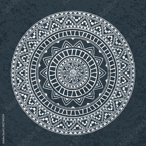 Ethnic round ornament. Pattern of ancient America.