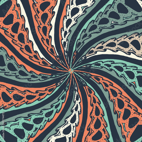 Abstract doodle background. Zentagle. Spiral.