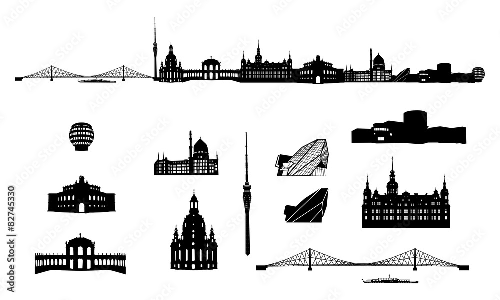 Obraz premium Dresden Silhouette