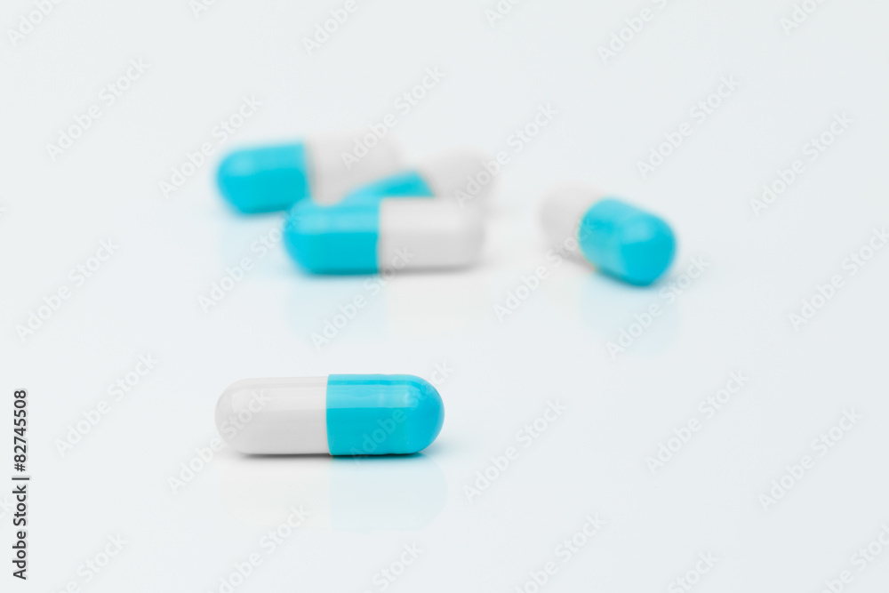 Blue drug pills