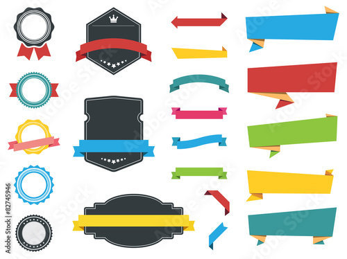 Labels, Banners, Ribbons and Stickers Vectors