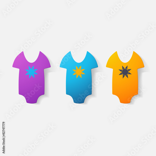 Paper clipped sticker: baby bodysuit