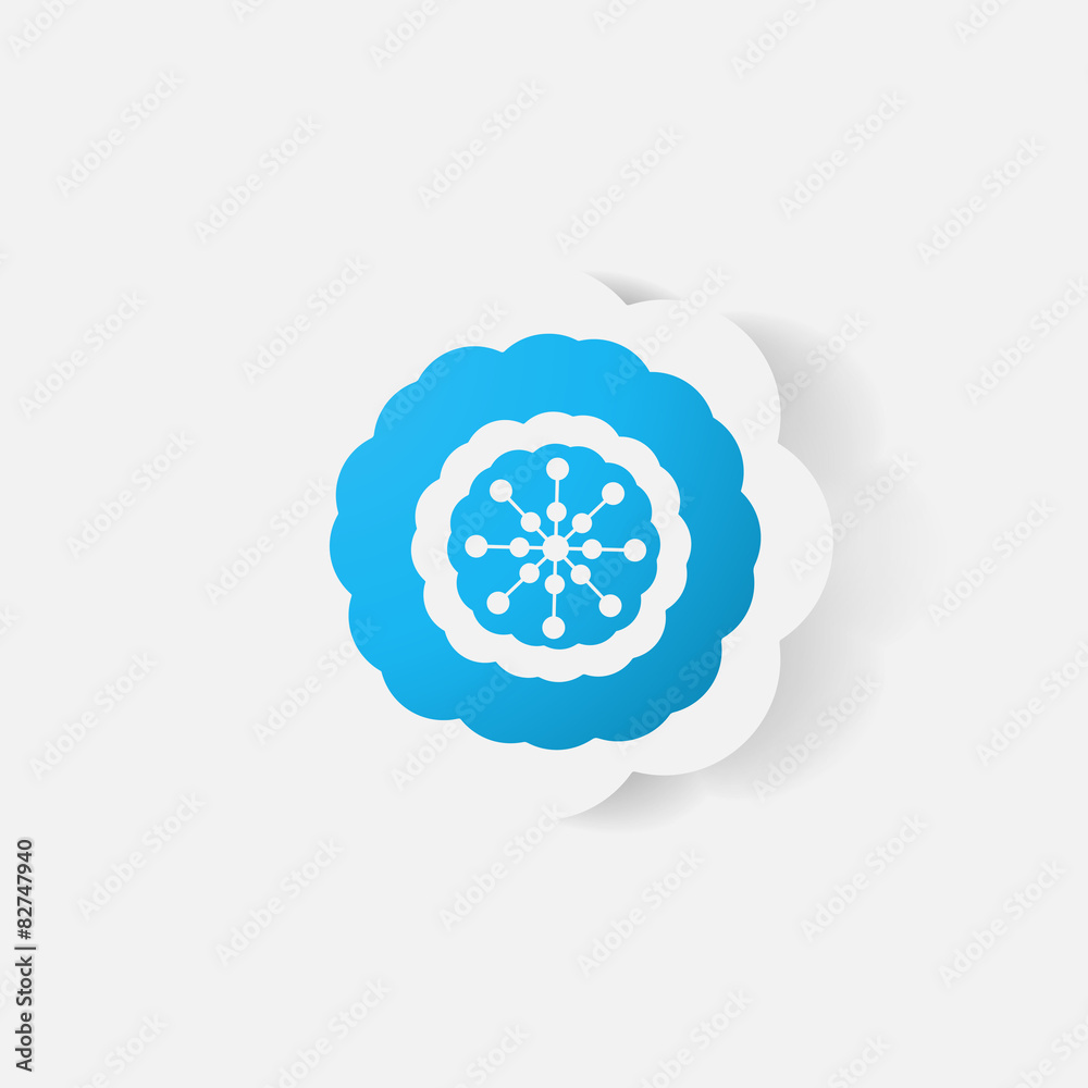 Realistic paper sticker: flowers. camomile Realistic paper sticker: flowers. camomile
