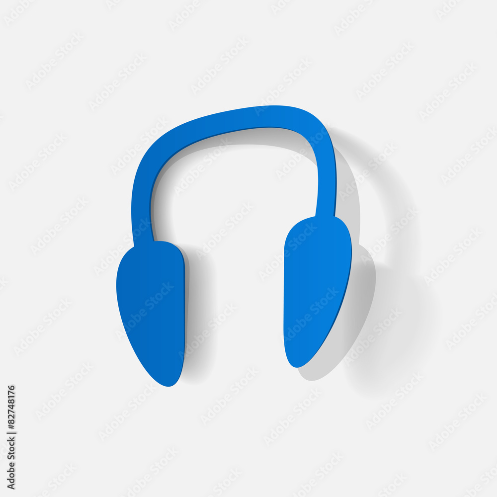 Paper clipped sticker: Wireless Headphones Paper clipped sticker: Wireless Headphones