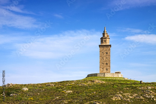 Hercules tower  La Coru  a  Galicia  Spain.