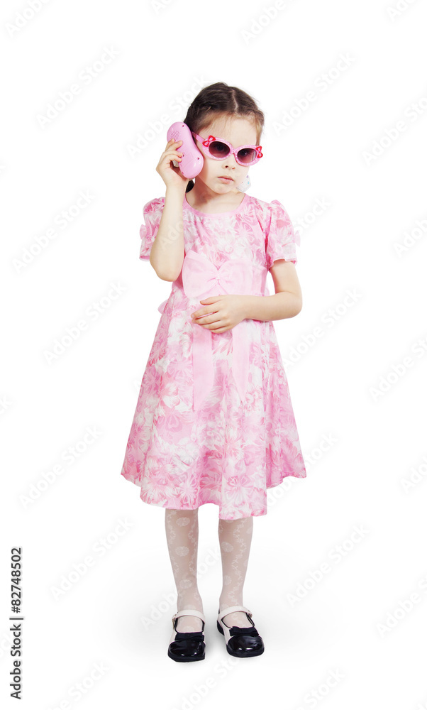 Little pretty girl wearing beautiful pink dress Little pretty girl wearing beautiful pink dress
