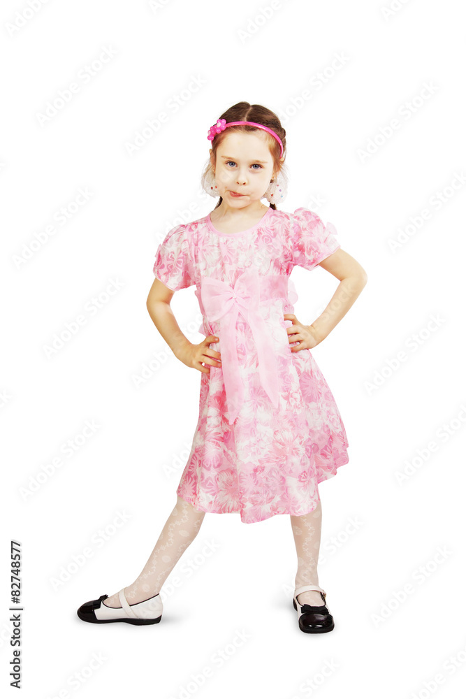 Little pretty naughty girl wearing beautiful pink dress Little pretty naughty girl wearing beautiful pink dress