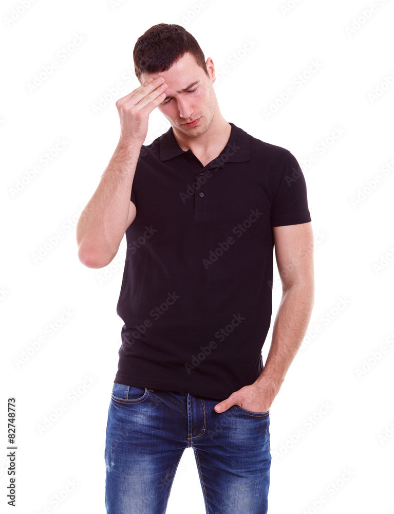Man has a headache Man has a headache