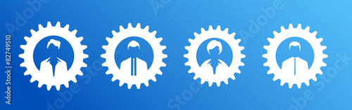 utenti, colori, ruota dentata, team