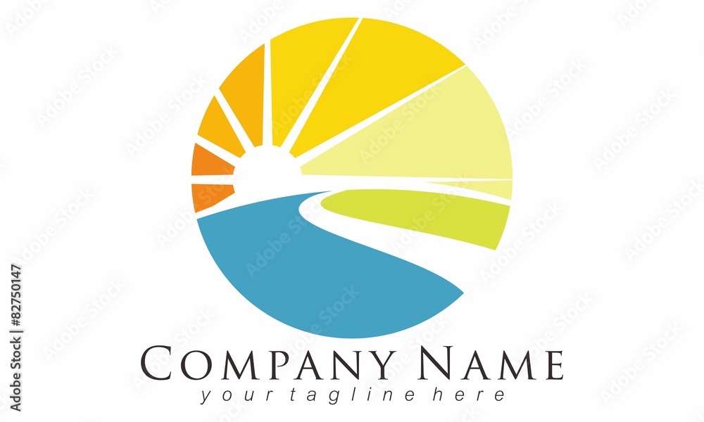 Naklejka premium Road Street Star Logo Vector