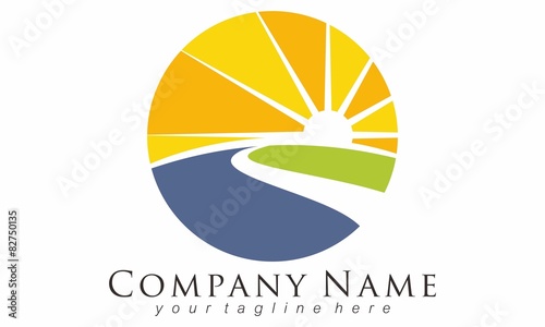 Road Street Star Logo Vector