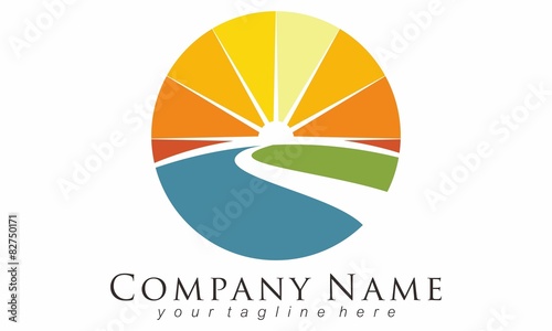 Road Street Star Logo Vector