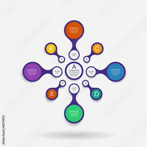Colorful metaball diagram for infographics, Vector design templa