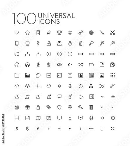 100 Universal icon set