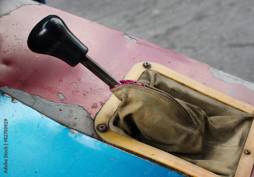 Retro gearbox closeup/ Retro car gearbox lever Stock Photo | Adobe Stock