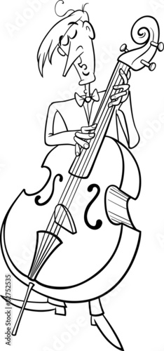 contrabass musician coloring page