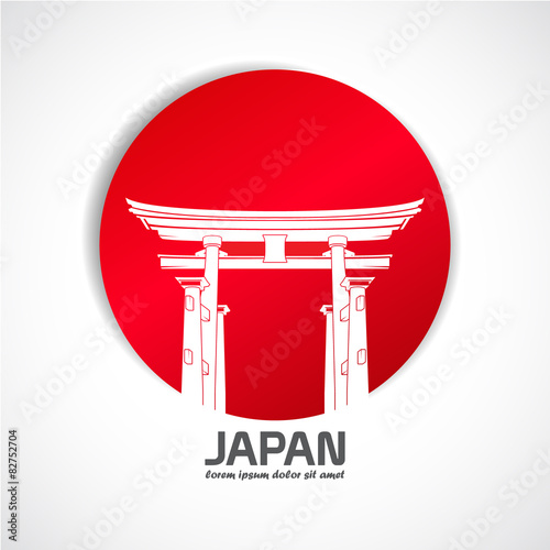 Japan. Label with the gate