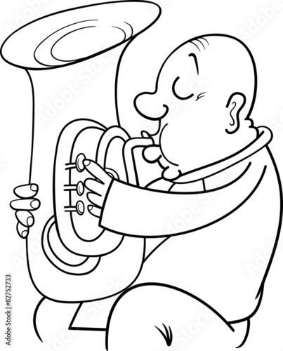 trumpeter musician coloring page