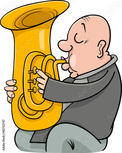 trumpeter musician cartoon illustration