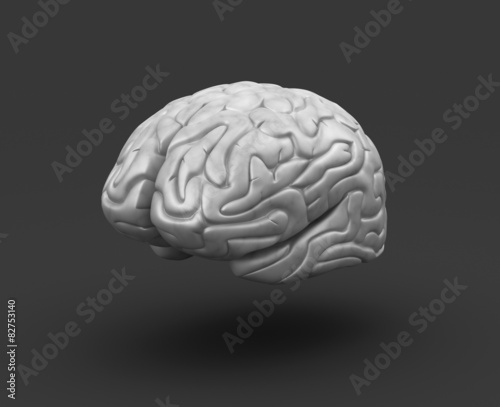 Human brain on black background