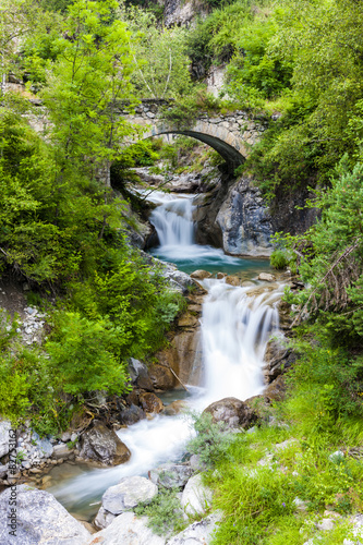 waterfall near Sambuco  Piedmont  Italy