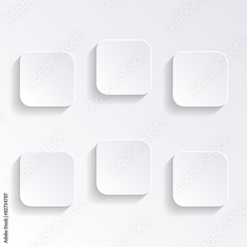 Blank white buttons