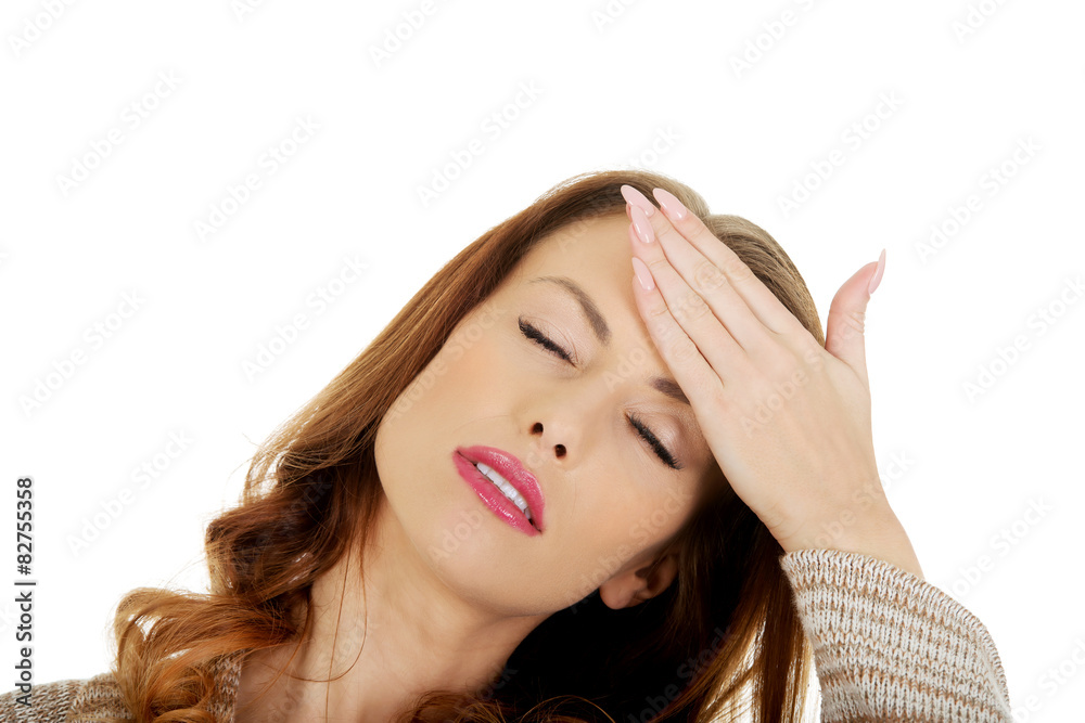 Fototapeta premium Woman with head pain.