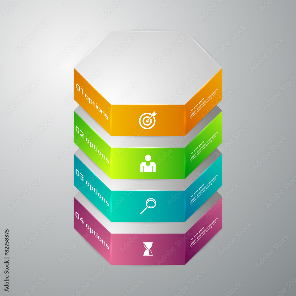 Vector illustration infographics 3d hexagons Vector illustration infographics 3d hexagons