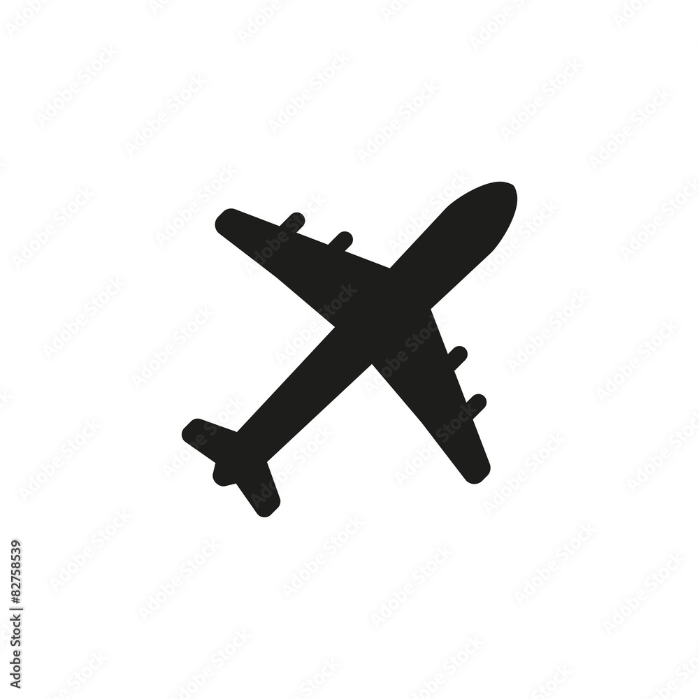 The plane icon. Travel symbol. Flat The plane icon. Travel symbol. Flat