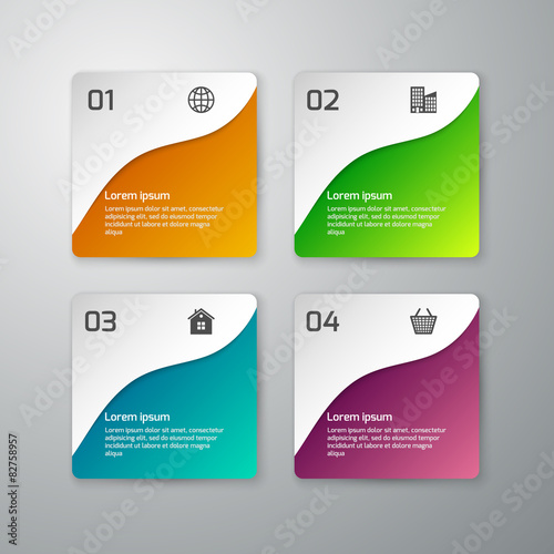Vector illustration infographics paper squares
