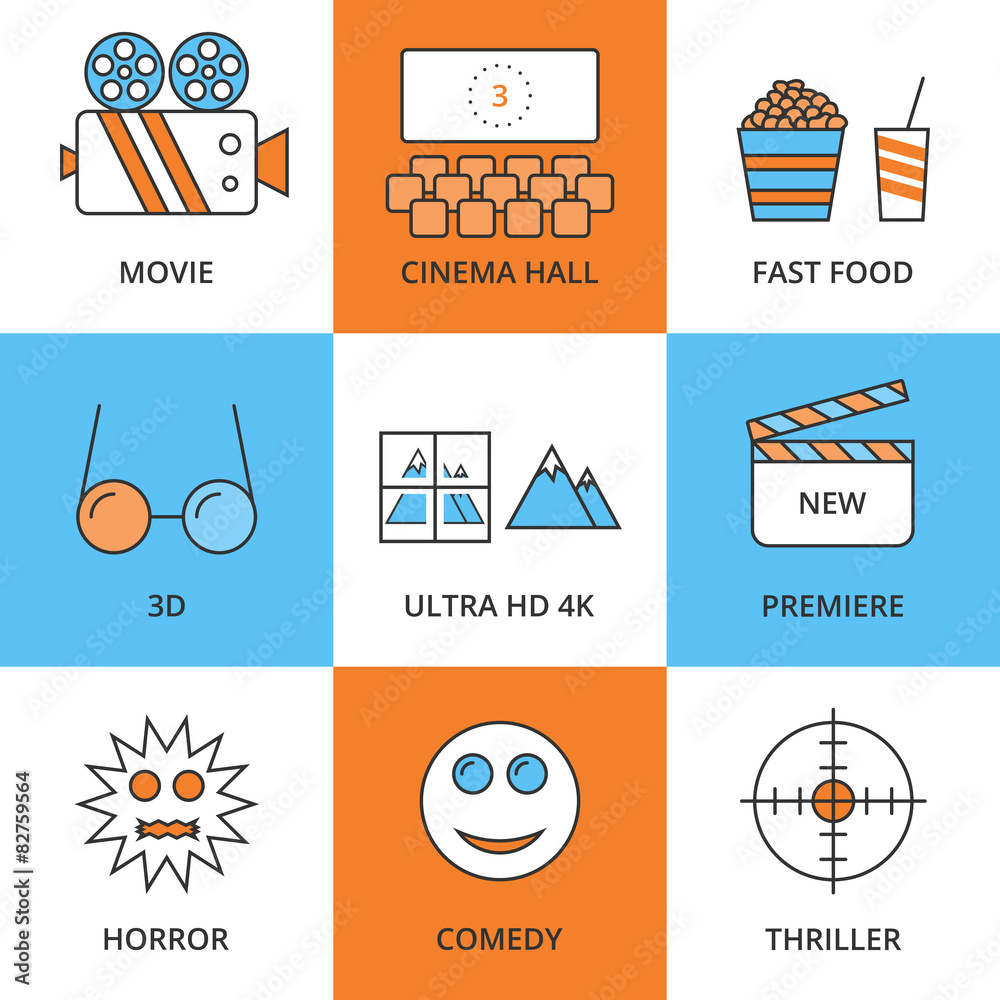 Naklejka premium Stock Vector Linear icon movie