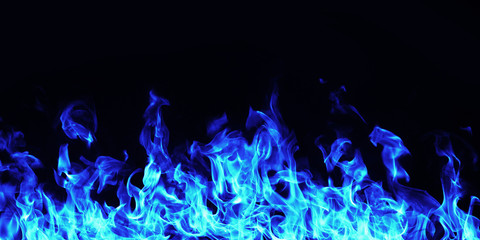 burning fire flame on black background