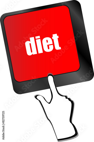 Health diet button on computer pc keyboard vector