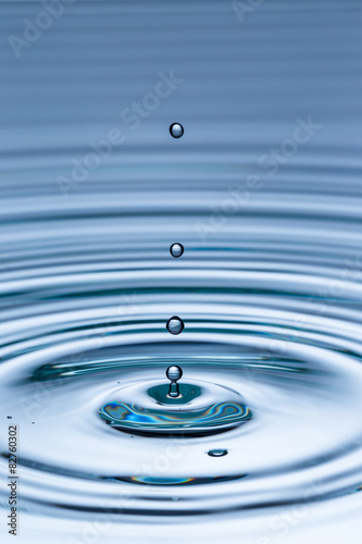 Drop of water falling into water surface