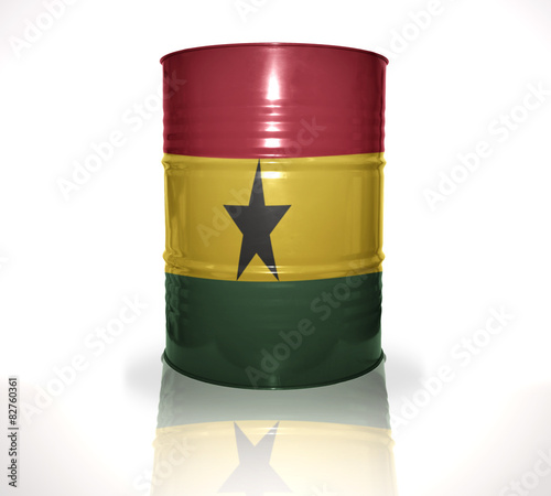 barrel with ghanaian flag on the white background