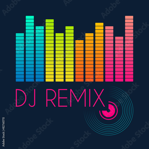 Bild auf Leinwand dj remix typography, t-shirt graphics. vector illustration