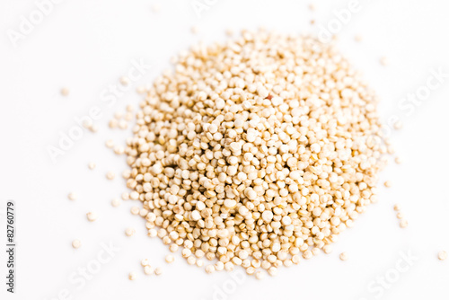 Pile of quinoa grain on a white background