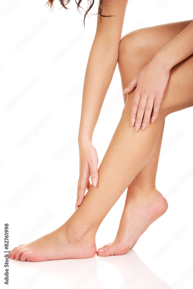 Woman cares about her legs.