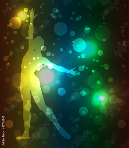 silhouette di ballerina su sfondo astratto