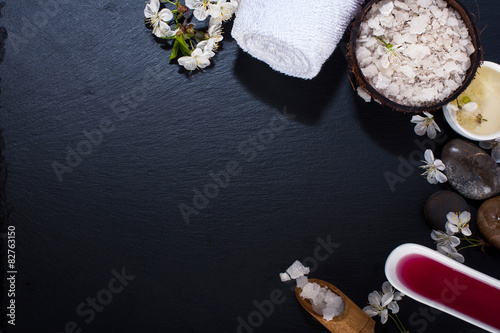 Spa concept on a dark background. photo