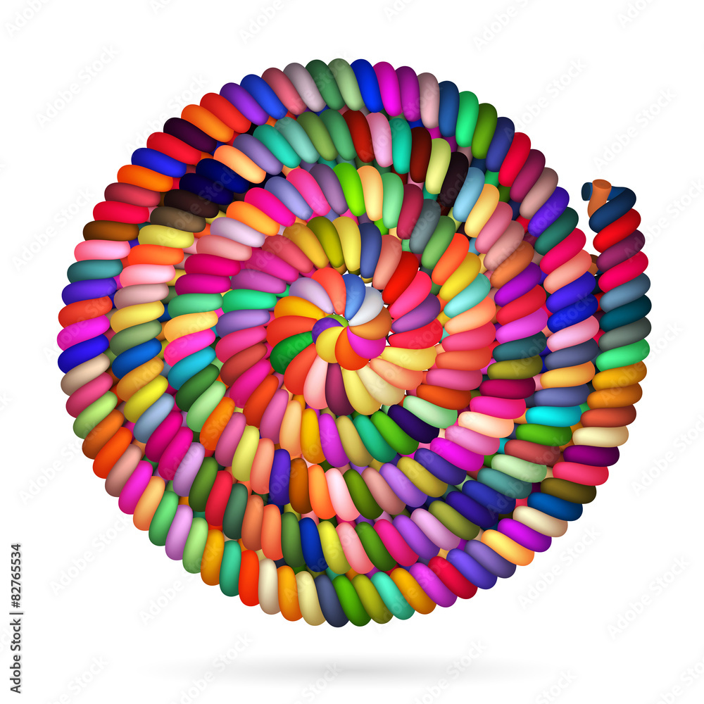 Fototapeta premium Different Colored Rope in spiral