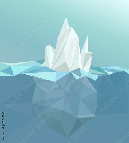 Polygonal iceberg, glacier landscape