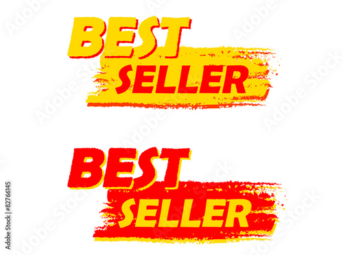 best seller  yellow and red drawn labels