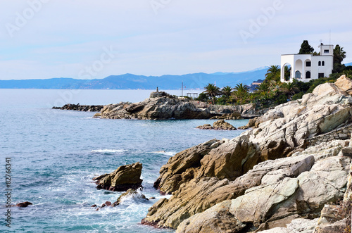 the coast at sea of Varazze, Italy