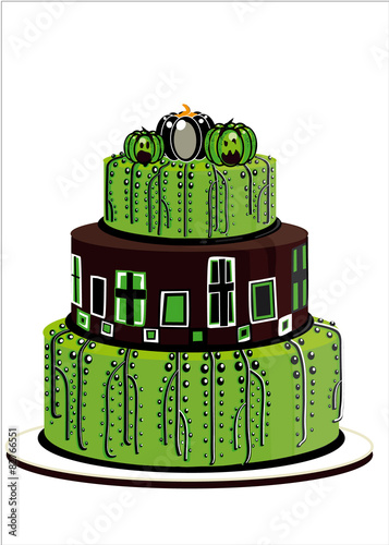 halloween cake green